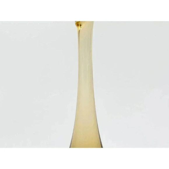 Viking Glass Co. Yellow Hand Blown Glass Retro Midcentury Modern Swung Vase - Picture 3 of 6